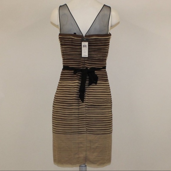 NWT BCBGMAXAZRIA Christi Cocoa Silk Lined Sleeveless V-Back Cocktail Dre… - Picture 4 of 8